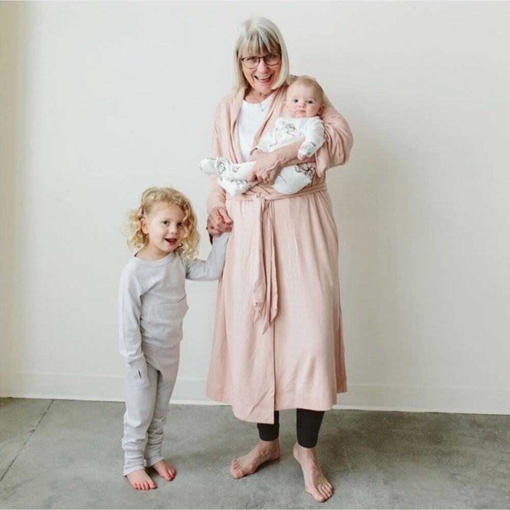 Goumi Mom Robe Size XL/XXL Viscose Bamboo Organic Cotton Oversized Blush‎ Rose - Picture 7 of 11